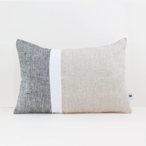 Linen & Stripes Colour Block Lumbar Cushion Cover